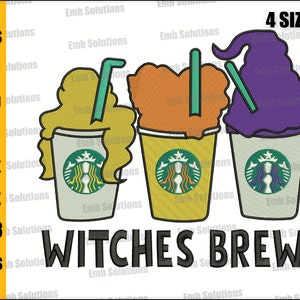 Halloween Witches Brew Embroidery Designs, Halloween Witches Embroidery, Halloween Witches Machine Embroidery Design. 4x4, 5x7, 6x10, 8x12.