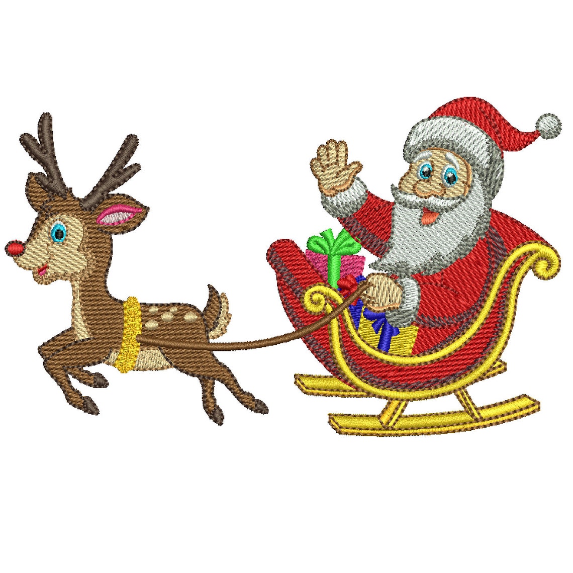 Santa claus and deer machine embroidery design 4x4  5x7  etsy Santa claus and deer machine embroidery design 4x4  5x7  etsy