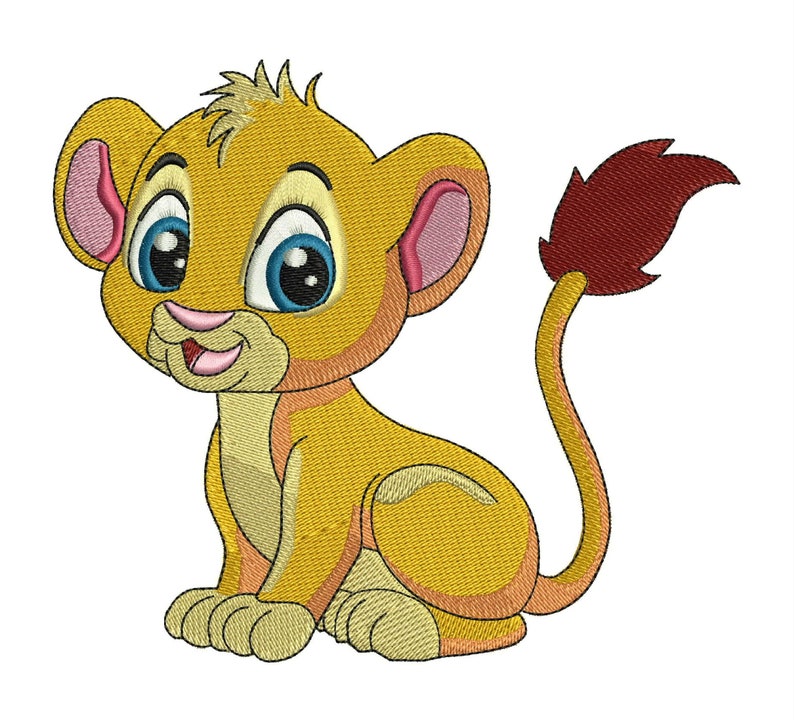 Lion cub machine embroidery design 4x4  5x7  etsy
