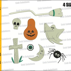 Halloween Witch Craft Embroidery, Halloween Witches Embroidery, Halloween Witch Broom Ghost Machine Embroidery Design. 4x4, 5x7, 6x10, 8x12.