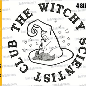 Halloween Witches Embroidery Designs, Halloween Witchy Scientist Club, Witches Halloween Machine Embroidery Design. 4x4, 5x7, 6x10, 8x12.