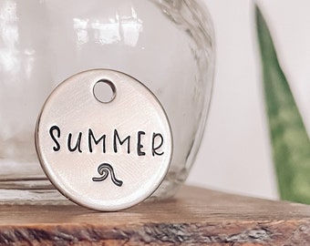 Custom Personalized Dog Tag, Pet ID Tag, Metal Hand Stamped Dog Tag | Wave Design
