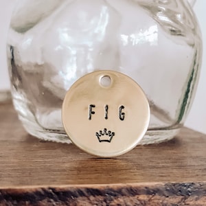 Custom Personalized Dog Tag, Pet ID Tag, Metal Hand Stamped Dog Tag | Crown Design