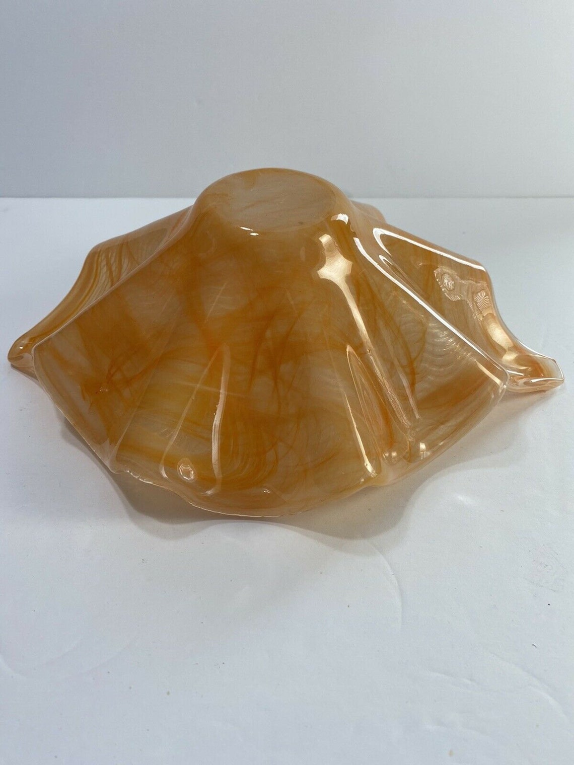 Murano Vetro Eseguito Art Glass Peach Colored Centerpiece Etsy