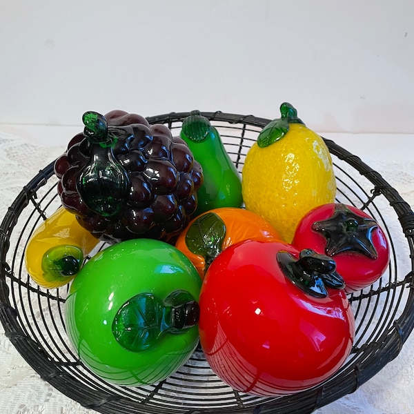 Vintage Art Glass Fruit Decor