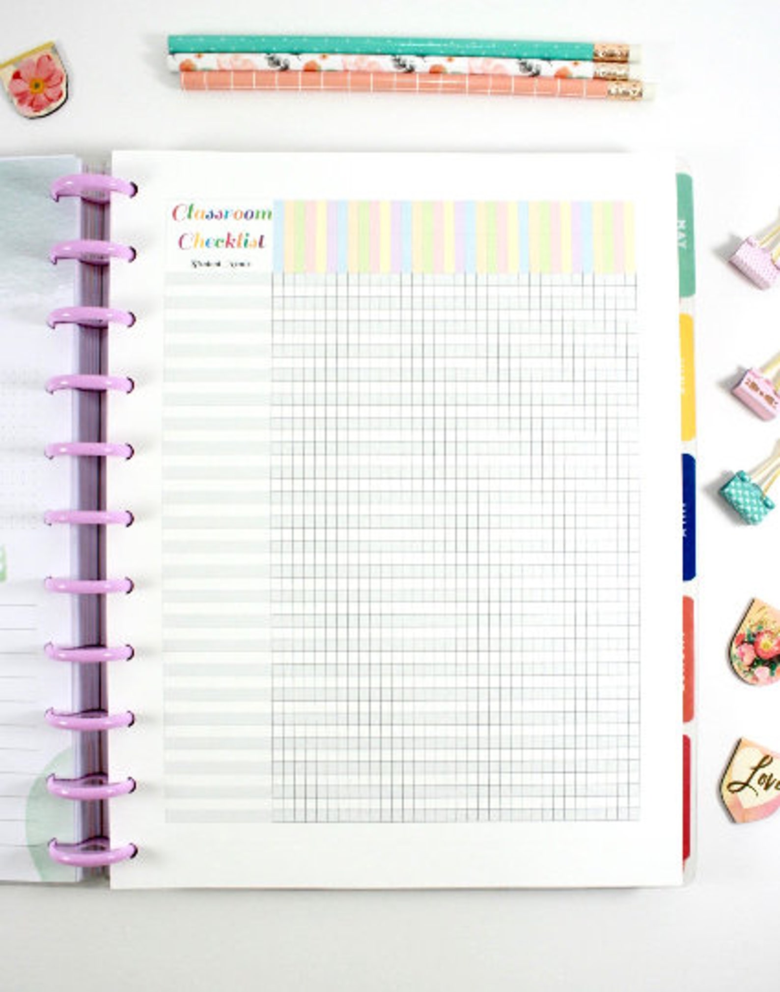 Digital Big Teacher Happy Planner Classroom Checklist Teacher Etsy