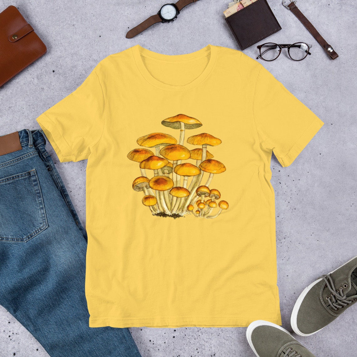 Retro Mushroom Tshirt Mushroom Tee Unisex Graphic Tee Etsy