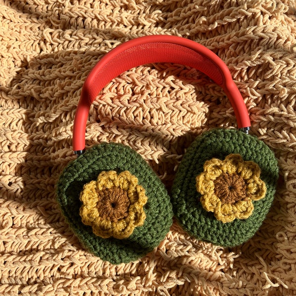 Crochet Sunflower Airpods Max Covers