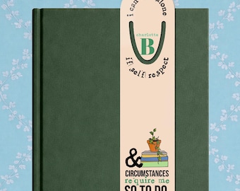 Charlotte Brontë Zitat Metall Lesezeichen, Frühlingsthema, Pflanzen & Bücher, feministisches literarisches Geschenk
