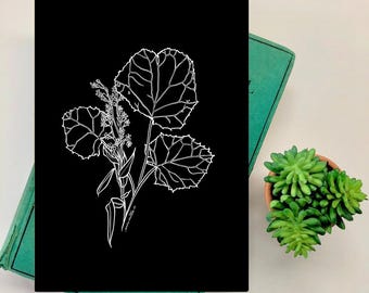 Kunst Druckbare, Blatt Studie, Botanische Illustration, Retro Wand Dekoration (Digitaler Download, 5 JPGs)