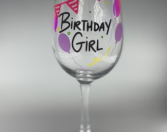Birthday Girl Wine Glass