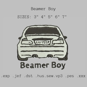 Beamer Boy Lil Peep Embroidery File EXP, JEF, PES, xxx, vp3 Pinterest style instant download design trendy cute cool diy pattern hiphop rap