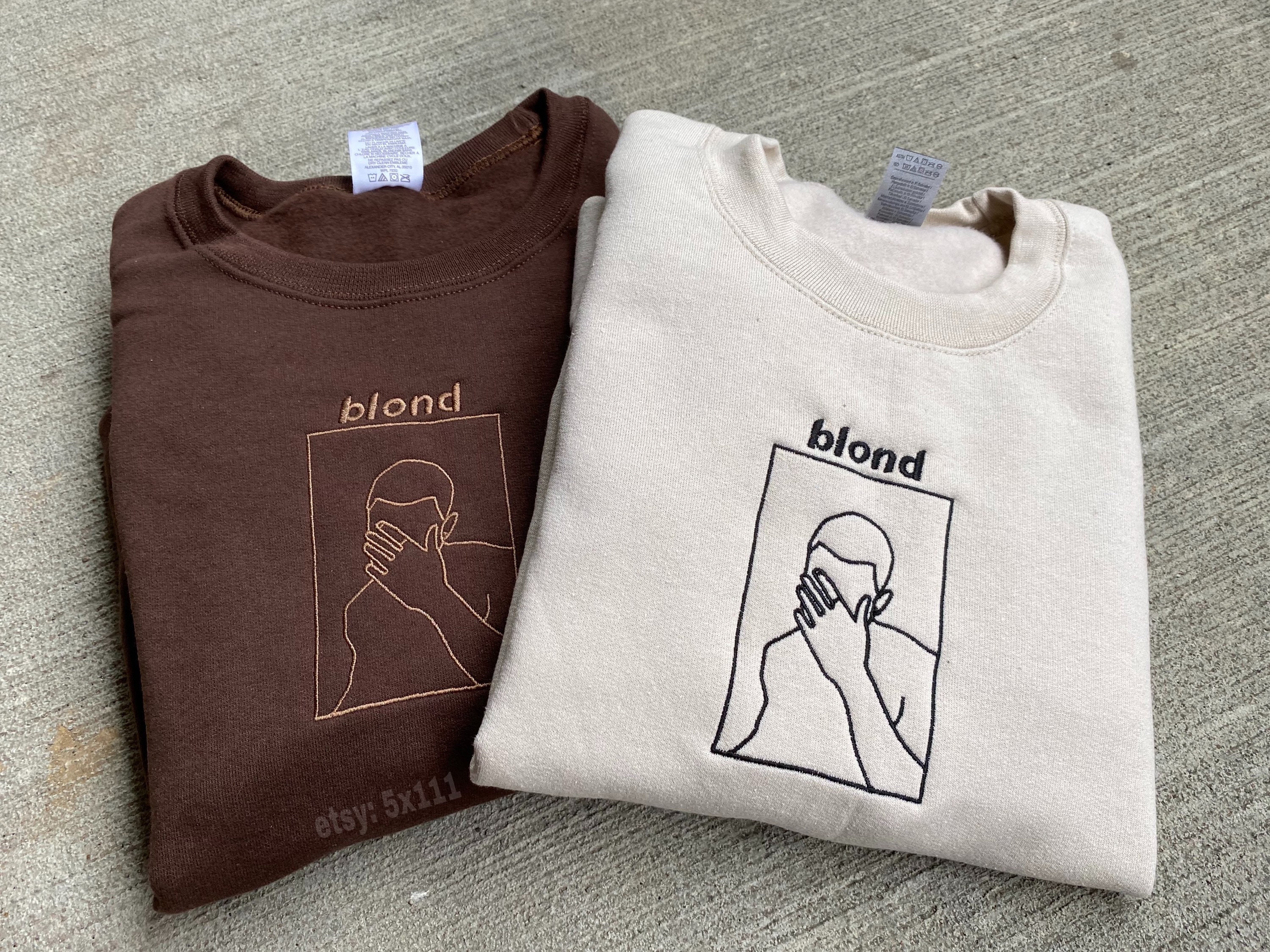 Frank Ocean Blond Embroidered Sweatshirt Outline of Album 
