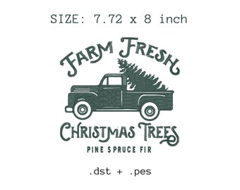 Farm Fresh Embroidery Design, Trendy Embroidery File, Cute DIY Machine Embroidery Pattern, DST PES jef, instant download