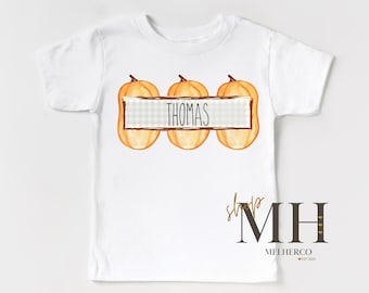 Personalized Fall Pumpkin Shirt, Custom Boy Pumpkin Shirt, Kids Fall Pumpkin Shirt, Boy fall tshirt