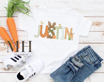 Personalized Easter Name Shirt, Custom Kids Easter Name Shirt, Kids Easter Monogram shirt, Boys Kids Toddler Easter Shirt, Kids Easter Gift