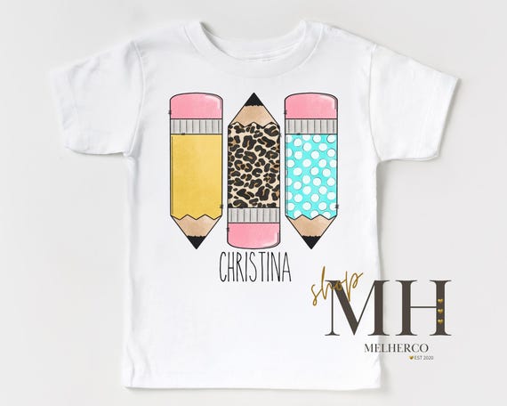 Personalized Back to School Shirt, First Day Of School Shirt, Back To School Name Shirt, Girl Custom Name shirt, Cute Pencil Shirt