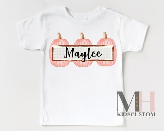 Personalized Fall Pumpkin Shirt, Custom Girls Pumpkin Shirt, Kids Fall Pumpkin Shirt, Girls fall tshirt
