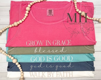 Embroidered Christian tank top, God Is Good, Jesus Is King, Christian Apparel, Christian tank tops, Adult unisex Top, Christian Gift