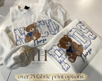 Embroidered Nurse Sweatshirt, Nurse NICU PEDS Crewneck, Nurse Graduation Gift, Custom order welcome