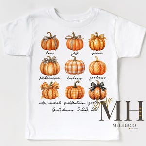 Faith Pumpkin Shirt, Fall Autumn T-shirt, Girl Pumpkin Shirt, Christian Kids Apparel, Thanksgiving, Girls Kids Toddler Christian Tee