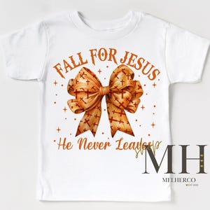Fall For Jesus Shirt, Cute Fall Autumn T-shirt, Girl Jesus Shirt, Cross Bow, Christian Kids Apparel, Girls Kids Toddler Christian Tee