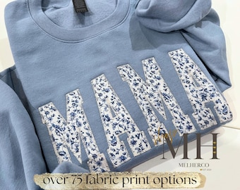 Embroidered Mama Sweatshirt, Mom Sweater, Pregnancy announcement, Mothers Day Gift For Mom, Custom Me, Nana Gigi Auntie Mama Grandma