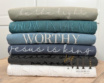Embroidered Christian Shirt, Grow In Grace, Jesus Is King, Christian Shirt, Jesus Shirt, Christian Apparel, Adult Unisex, Christian Gifts