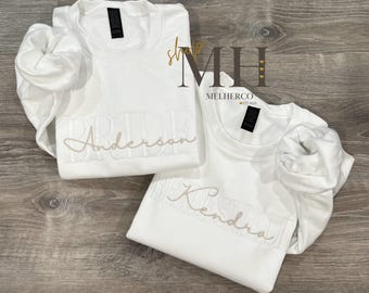 Embroidered Bride Sweatshirt, Custom Last Name Sweatshirt, Personalized Bridal Sweatshirt, Bridesmaid Sweatshirt, Engagement Gift