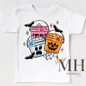 Trick or Treat bucket Shirt, Girl Halloween Kids T-shirt, Kids Halloween Shirt, Girls Kids Toddler Halloween Tee, Gift for kids