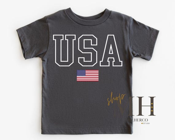 USA Flag Shirt, Patriotic Kids T-shirt, 4th of July Shirt, American Flag USA Shirt, USA Tshirt, Boys Girls Kids Toddler Natural Tee