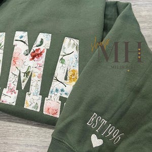 Custom Embroidered Add On Sleeve, Initial, Name With Heart Or EST Date