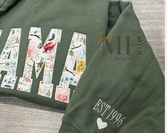 Custom Embroidered Add On Sleeve, Initial, Name With Heart Or EST Date