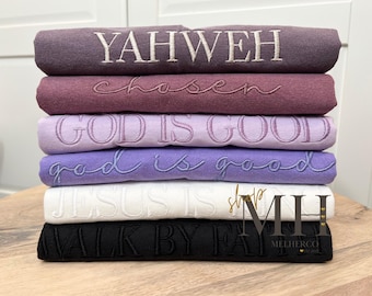 Embroidered Christian Shirt, God Is Good, Jesus Is King, Yahweh, Christian Apparel, Christian Shirts, Adult unisex Tee, Christian Gift