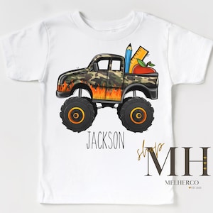 Personalized Back To School Shirt, Custom Name School Shirt, First Day Of School T-shirt, Truck School Shirt, Boys Kids Toddler Tee
