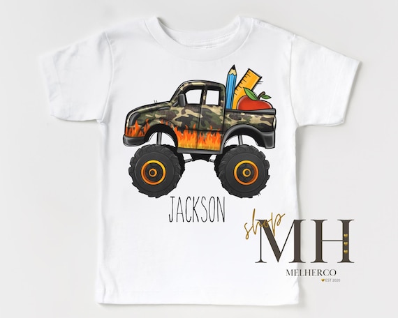 Personalized Back To School Shirt, Custom Name School Shirt, First Day Of School T-shirt, Truck School Shirt, Boys Kids Toddler Tee