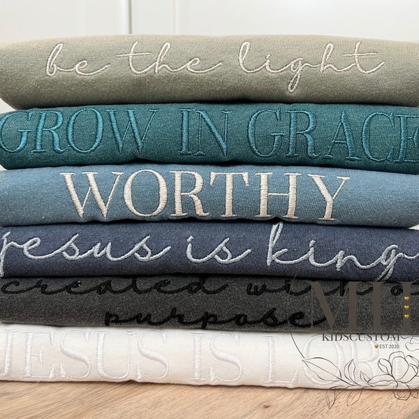 Embroidered Christian Shirt, Grow In Grace, Jesus Is King Shirt, Worthy, Christian Shirts, Christian Apparel, Adult Unisex, Christian Gift