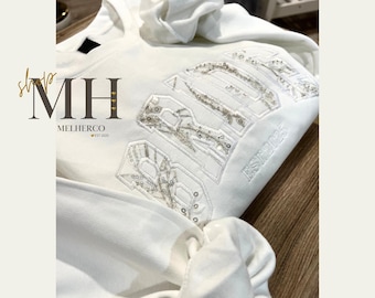 Embroidered Bride Sweatshirt, Custom Mrs Sweatshirt, Bride Of Christ Sweatshirt, Engagement Gift, Gift For Bride