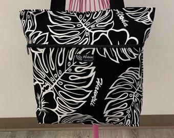 Women's Totes/Shoulder bags/Casual/Hawaii/Monstera design/made in Hawaii/Hawaii gifts/Hawaiian/school bag/washable/summer bag/MC827-1