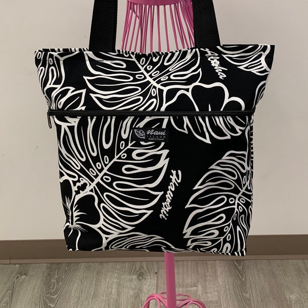 Women's Totes/Shoulder bags/Casual/Hawaii/Monstera design/made in Hawaii/Hawaii gifts/Hawaiian/school bag/washable/summer bag/MC827-1