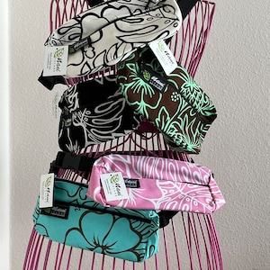 Hawaiian Funny packs, waist bag, walking bag, cotton canvas, Hawaiian print, Monstera design, made in Hawaii, Local business, Washable WB-2