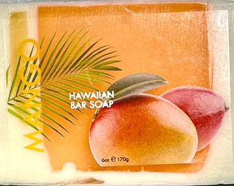 Hawaii Soap Bar/Mango/made in Hawaii/Kukui oil/coconut oil/100% vegan/pathalate-free/paraben-free/handcraft//charity for protect ocean