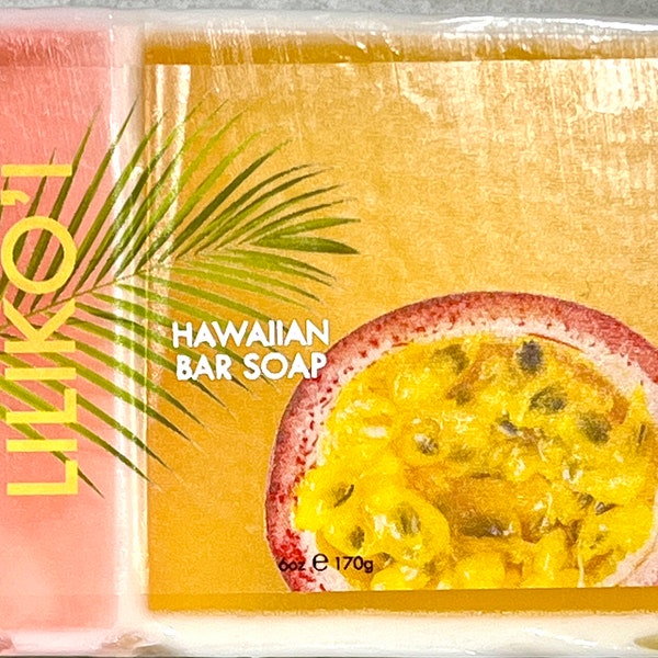 Hawaii Soap Bar/Lilikoi/made in Maui/Kukui oil/coconut oil/1005 vegan/pathalate-free/paraben-free/vegetable grycerin/charity/protect ocean