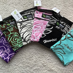 Sacs à bandoulière hawaïens pour téléphone avec poche, Toile de coton, Sacs à bandoulière, Imprimé hawaïen, Fabriqué à Hawaï, Sac à main, Monstera, Été, MC333-1