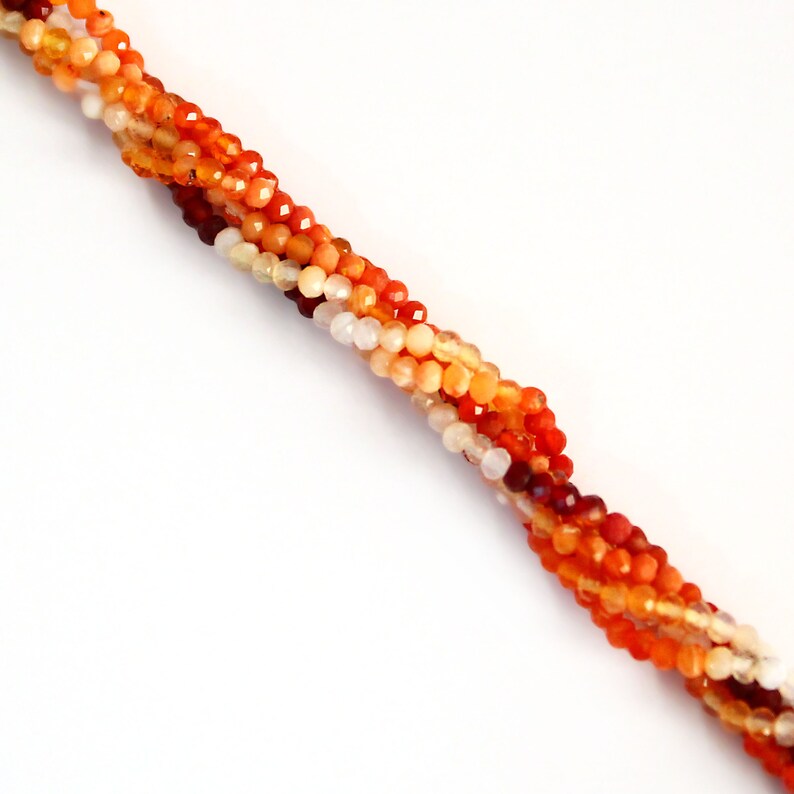Mexican Fire Opal Faceted 2mm Round Beads Grade A Natural Gemstone Faceted Round Loose Beads Stone Beads for Jewelry Making