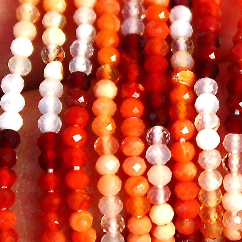 Mexican Fire Opal Faceted 2mm Round Beads Grade A Natural Gemstone Faceted Round Loose Beads Stone Beads for Jewelry Making