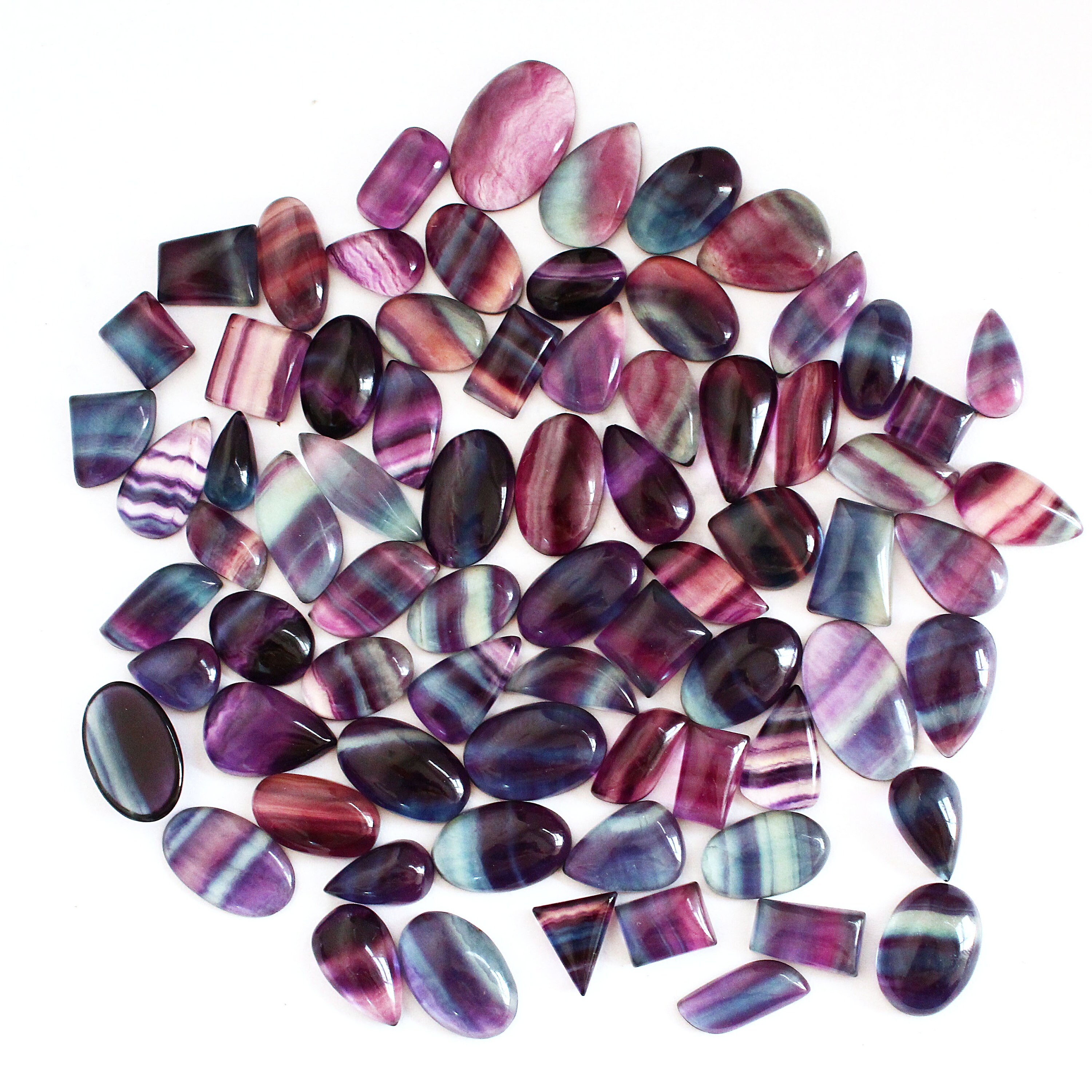 Natural Multi Colour Fluorite Mix Size & Shape Cabochon Loose Gemstone Lot Natural Multi Colour Fluorite Mix Size & Shape Cabochon Loose Gemstone Lot