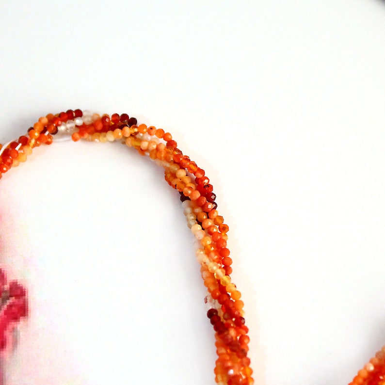 Mexican Fire Opal Faceted 2mm Round Beads Grade A Natural Gemstone Faceted Round Loose Beads Stone Beads for Jewelry Making