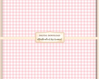 Pink Gingham Pastel Seamless Pattern – Valentine's Day Digital Paper (12x12 PNG)