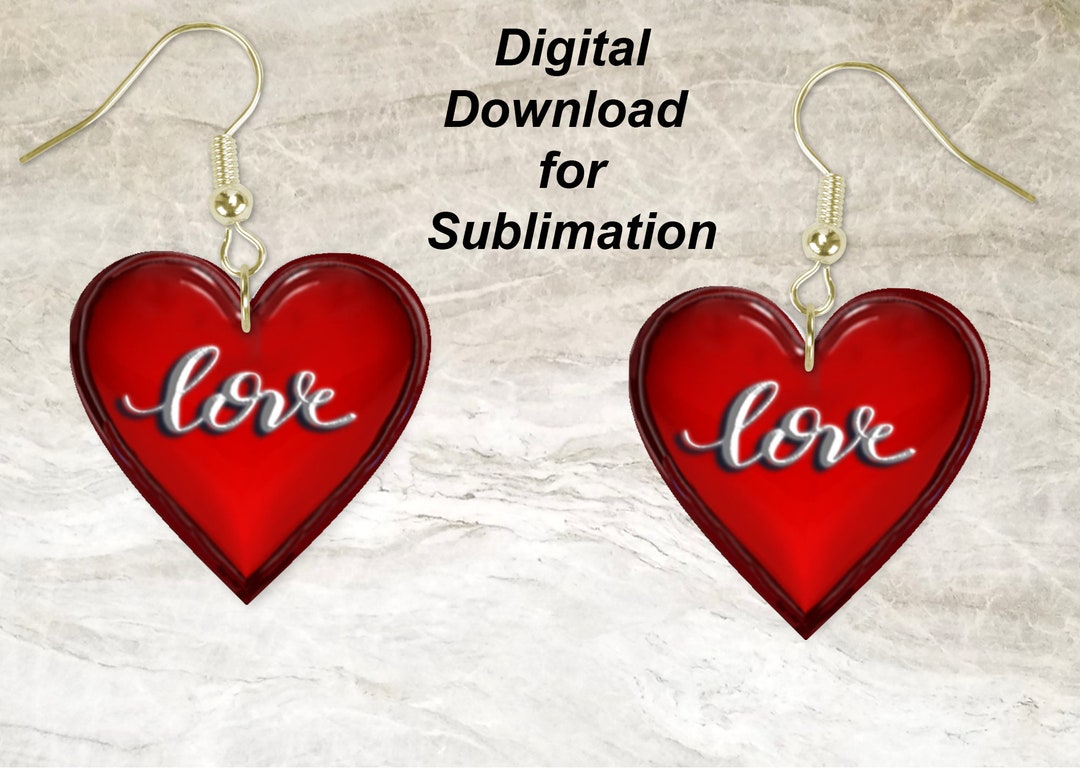 Heart Earring Sublimation Design Instant Digital Download God Rocks ...